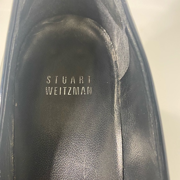 Stuart Weitzman Black Patent Platform Peep Toe Shoes. size 9M - Picture 6 of 7